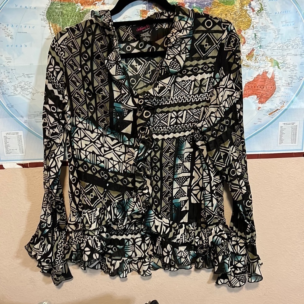 Clothing company by notations blouse button down lightweight.